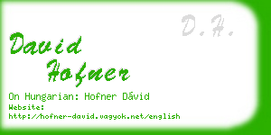 david hofner business card